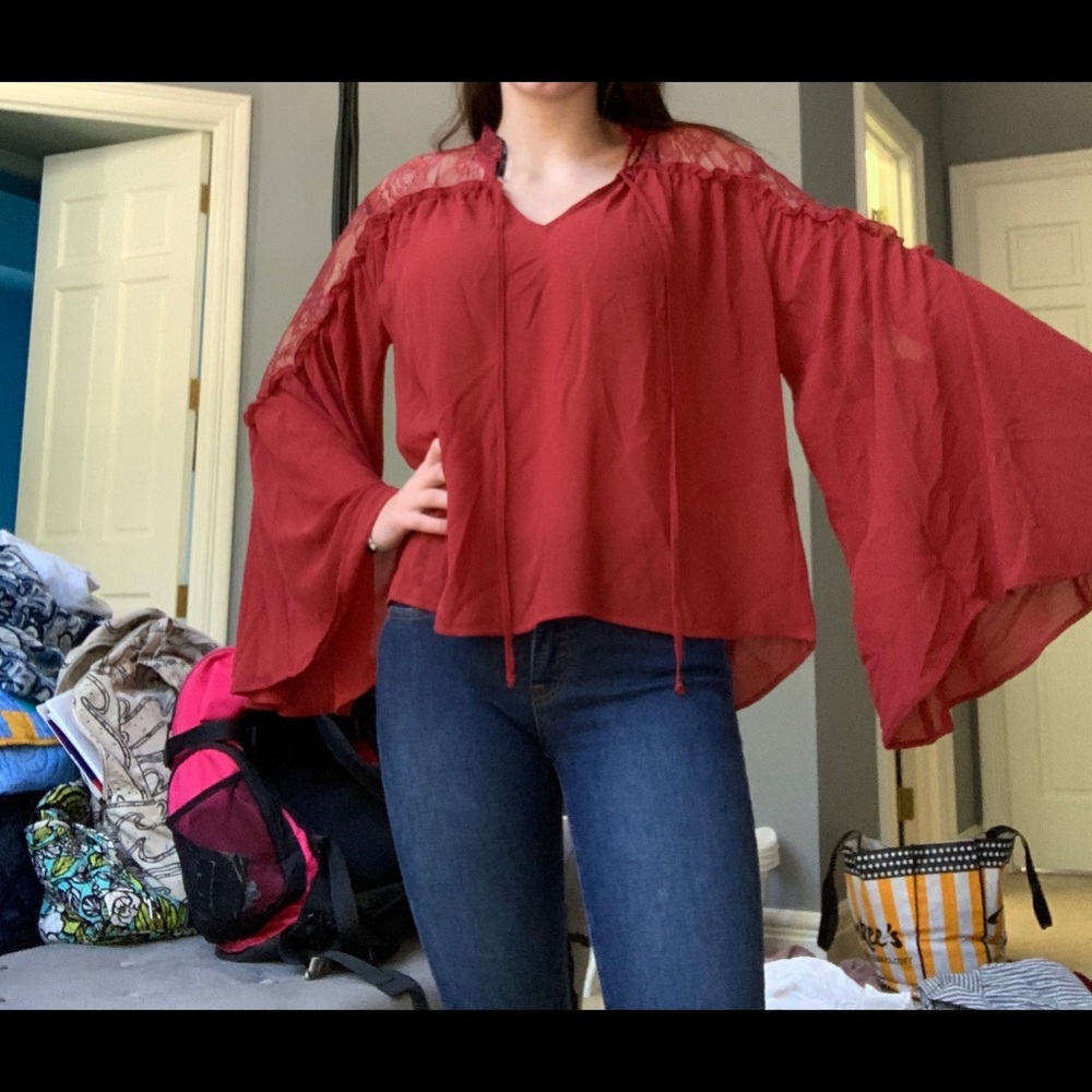 Red long sleeve shirt